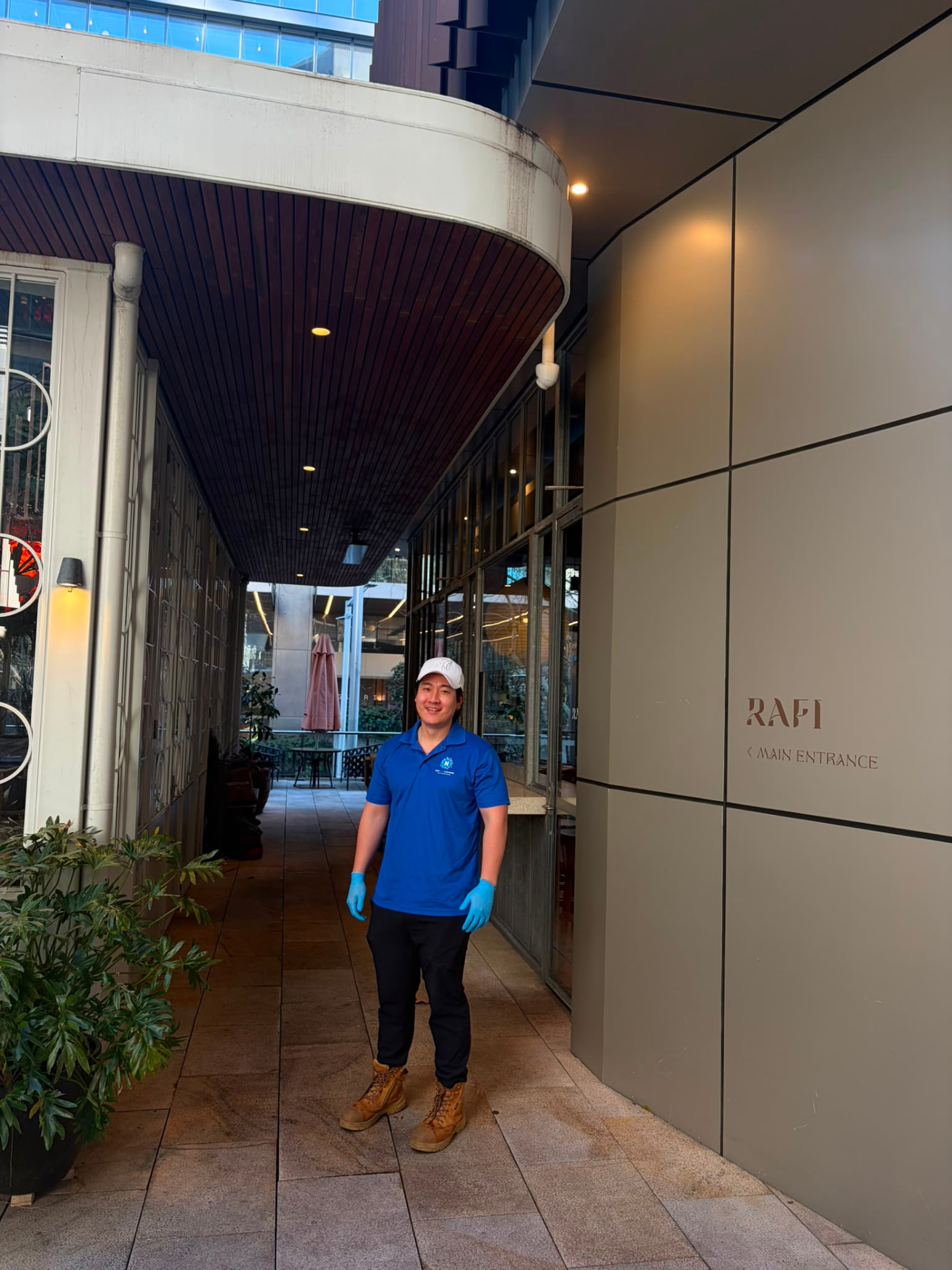 New Era team member at the main entrance of RAFI